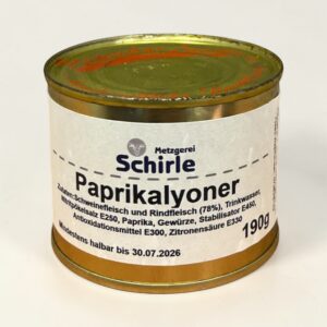 Paprika Lyoner Wusrtdose Dosenwurst Konserven