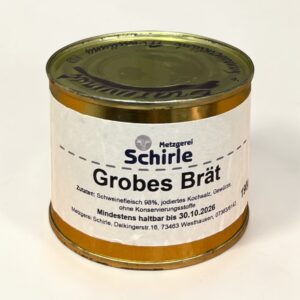 Grobes Brät 190g Bratwurst Brät Wurstdosen Konserven