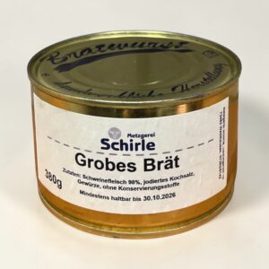 Grobes Brät Bratwurst Wurstdose Konserven