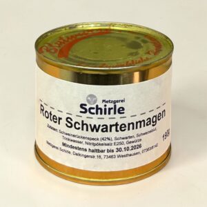 Schwartenmagen rot Blutwurst Dosenwurst Wusrtdosen Konserven