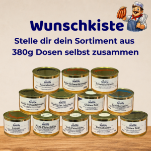 Lyoner, Schinkenwurst, Delikatessleberwurst, Grobes Brät, Chili-Fleischkäse, Roter Schwartenmagen, Hausmacher Leberwurst, Paprikalyoner,  Weißer Schwartenmagen, Grobes Brät in Sülze, Bierschinken